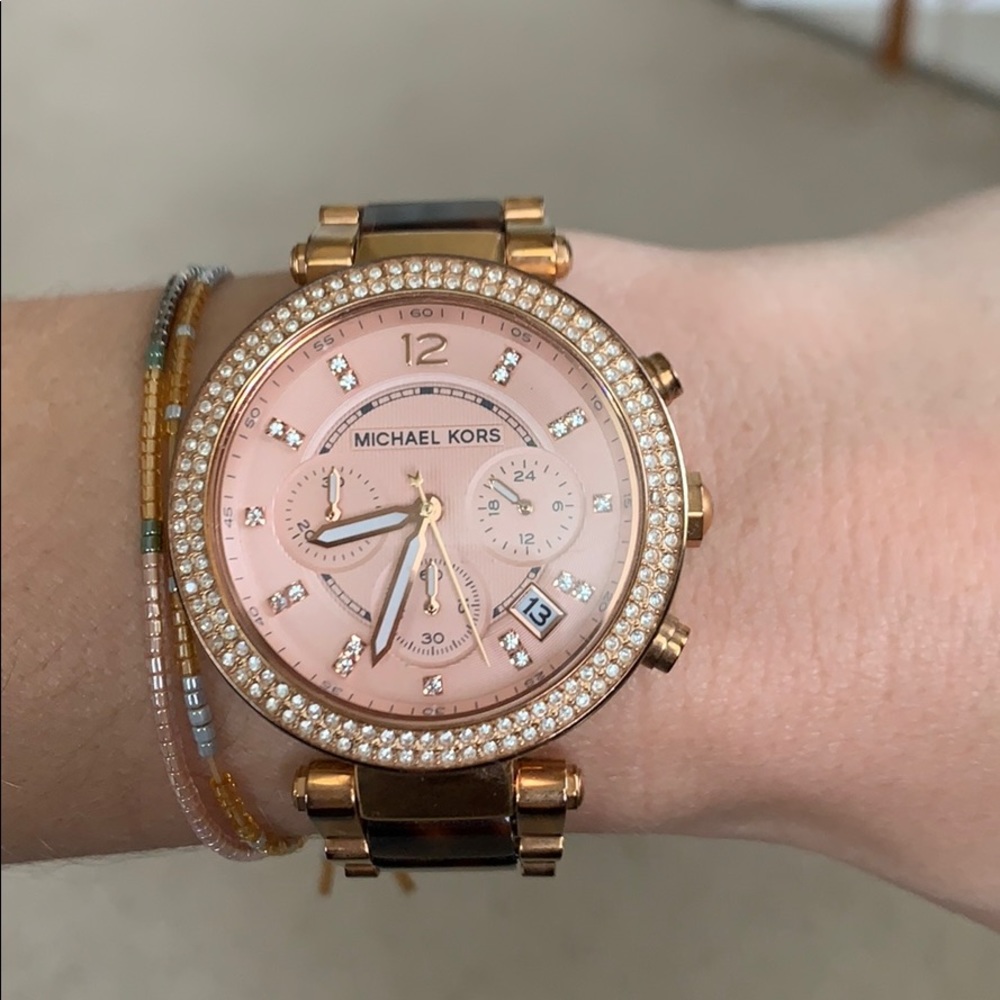 Michael Kors Rose Gold and Tortoise Watch